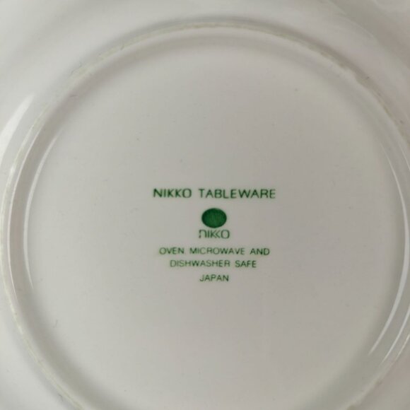 Vintage Nikko Japan Blue Peony Floral Footed Teacup Saucer Set Cottagecore - Picture 2 of 9